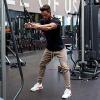 imageCOOFANDY Men Muscle Workout T Shirt Gym Bodybuilding Active Short Sleeve Tee Top BlackOne Piece Black
