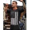 imageCOOFANDY Men Muscle Workout T Shirt Gym Bodybuilding Active Short Sleeve Tee Top BlackOne Piece Black American Flag
