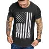 imageCOOFANDY Men Muscle Workout T Shirt Gym Bodybuilding Active Short Sleeve Tee Top BlackOne Piece Black American Flag
