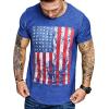 imageCOOFANDY Men Muscle Workout T Shirt Gym Bodybuilding Active Short Sleeve Tee Top BlackOne Piece Blue American Flag
