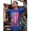 imageCOOFANDY Men Muscle Workout T Shirt Gym Bodybuilding Active Short Sleeve Tee Top BlackOne Piece Blue American Flag