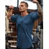 imageCOOFANDY Men Muscle Workout T Shirt Gym Bodybuilding Active Short Sleeve Tee Top BlackOne Piece Dark Blue