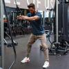 imageCOOFANDY Men Muscle Workout T Shirt Gym Bodybuilding Active Short Sleeve Tee Top BlackOne Piece Dark Blue