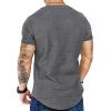 imageCOOFANDY Men Muscle Workout T Shirt Gym Bodybuilding Active Short Sleeve Tee Top BlackOne Piece Grey