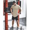 imageCOOFANDY Men Muscle Workout T Shirt Gym Bodybuilding Active Short Sleeve Tee Top BlackOne Piece Khaki