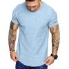 imageCOOFANDY Men Muscle Workout T Shirt Gym Bodybuilding Active Short Sleeve Tee Top BlackOne Piece Light Blue