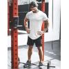 imageCOOFANDY Men Muscle Workout T Shirt Gym Bodybuilding Active Short Sleeve Tee Top BlackOne Piece White