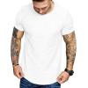 imageCOOFANDY Men Muscle Workout T Shirt Gym Bodybuilding Active Short Sleeve Tee Top BlackOne Piece White