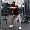 imageCOOFANDY Men Muscle Workout T Shirt Gym Bodybuilding Active Short Sleeve Tee Top BlackOne Piece Wine Red
