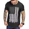 imageCOOFANDY Men Muscle Workout T Shirt Gym Bodybuilding Active Short Sleeve Tee Top BlackTwo Pack Black American FlagBlue American Flag