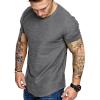 imageCOOFANDY Men Muscle Workout T Shirt Gym Bodybuilding Active Short Sleeve Tee Top BlackTwo Pack WhiteGrey