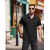 imageCOOFANDY Men Short Sleeve Polo Shirt Casual Summer Collar Shirts Dress Button Polo T Shirt Classic Golf ShirtsBlack