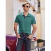 imageCOOFANDY Men Short Sleeve Polo Shirt Casual Summer Collar Shirts Dress Button Polo T Shirt Classic Golf ShirtsGrey Green