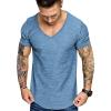 imageCOOFANDY Mens 2 Pack Muscle V Neck T Shirt Fitted Gym Workout Short Sleeve Bodybuilding TeeArmy GreenBlue