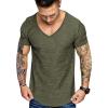 imageCOOFANDY Mens 2 Pack Muscle V Neck T Shirt Fitted Gym Workout Short Sleeve Bodybuilding TeeArmy GreenBlue