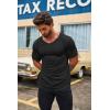 imageCOOFANDY Mens 2 Pack Muscle V Neck T Shirt Fitted Gym Workout Short Sleeve Bodybuilding TeeBlack
