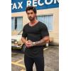 imageCOOFANDY Mens 2 Pack Muscle V Neck T Shirt Fitted Gym Workout Short Sleeve Bodybuilding TeeBlack