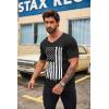 imageCOOFANDY Mens 2 Pack Muscle V Neck T Shirt Fitted Gym Workout Short Sleeve Bodybuilding TeeBlack American Flag