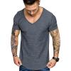imageCOOFANDY Mens 2 Pack Muscle V Neck T Shirt Fitted Gym Workout Short Sleeve Bodybuilding TeeBlack Greyv Neck