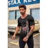 imageCOOFANDY Mens 2 Pack Muscle V Neck T Shirt Fitted Gym Workout Short Sleeve Bodybuilding TeeBlack Usa Flag