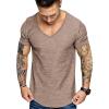 imageCOOFANDY Mens 2 Pack Muscle V Neck T Shirt Fitted Gym Workout Short Sleeve Bodybuilding TeeDark GreenKhaki