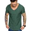 imageCOOFANDY Mens 2 Pack Muscle V Neck T Shirt Fitted Gym Workout Short Sleeve Bodybuilding TeeDark GreenKhaki