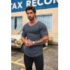 imageCOOFANDY Mens 2 Pack Muscle V Neck T Shirt Fitted Gym Workout Short Sleeve Bodybuilding TeeGrey