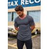 imageCOOFANDY Mens 2 Pack Muscle V Neck T Shirt Fitted Gym Workout Short Sleeve Bodybuilding TeeGrey