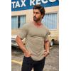 imageCOOFANDY Mens 2 Pack Muscle V Neck T Shirt Fitted Gym Workout Short Sleeve Bodybuilding TeeLight Khaki