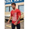 imageCOOFANDY Mens 2 Pack Muscle V Neck T Shirt Fitted Gym Workout Short Sleeve Bodybuilding TeeRed American Flag