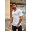 imageCOOFANDY Mens 2 Pack Muscle V Neck T Shirt Fitted Gym Workout Short Sleeve Bodybuilding TeeWhite