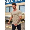 imageCOOFANDY Mens 2 Pack Muscle V Neck T Shirt Fitted Gym Workout Short Sleeve Bodybuilding TeeWhite Light Khaki