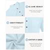 imageCOOFANDY Mens 2 Piece Cotton Linen Sets Summer Beach Outfits Casual Short Sleeve Henley Shirts and Vacation ShortsLight Blue