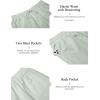 imageCOOFANDY Mens 2 Piece Cotton Linen Sets Summer Beach Outfits Casual Short Sleeve Henley Shirts and Vacation ShortsLight Green
