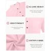 imageCOOFANDY Mens 2 Piece Cotton Linen Sets Summer Beach Outfits Casual Short Sleeve Henley Shirts and Vacation ShortsLight Pink