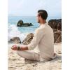 imageCOOFANDY Mens 2 Piece Linen Set Long Sleeve Henley Shirts Casual Beach Pants With Pockets Summer Yoga OutfitsBeige
