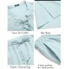 imageCOOFANDY Mens 2 Piece Linen Set Long Sleeve Henley Shirts Casual Beach Pants With Pockets Summer Yoga OutfitsBlue Green