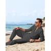 imageCOOFANDY Mens 2 Piece Linen Set Long Sleeve Henley Shirts Casual Beach Pants With Pockets Summer Yoga OutfitsDark Grey