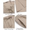 imageCOOFANDY Mens 2 Piece Linen Set Long Sleeve Henley Shirts Casual Beach Pants With Pockets Summer Yoga OutfitsKhaki