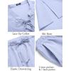 imageCOOFANDY Mens 2 Piece Linen Set Long Sleeve Henley Shirts Casual Beach Pants With Pockets Summer Yoga OutfitsLight Blue