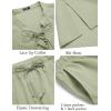 imageCOOFANDY Mens 2 Piece Linen Set Long Sleeve Henley Shirts Casual Beach Pants With Pockets Summer Yoga OutfitsLight Green