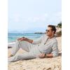 imageCOOFANDY Mens 2 Piece Linen Set Long Sleeve Henley Shirts Casual Beach Pants With Pockets Summer Yoga OutfitsLight Grey