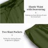 imageCOOFANDY Mens 2 Pieces Cotton Linen Set Casual Short Sleeve Henley Shirts Beach Yoga Pants Summer OutfitsArmy Green
