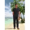 imageCOOFANDY Mens 2 Pieces Cotton Linen Set Casual Short Sleeve Henley Shirts Beach Yoga Pants Summer OutfitsBlack