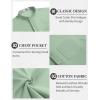 imageCOOFANDY Mens 2 Pieces Cotton Linen Set Casual Short Sleeve Henley Shirts Beach Yoga Pants Summer OutfitsGreen