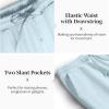 imageCOOFANDY Mens 2 Pieces Cotton Linen Set Casual Short Sleeve Henley Shirts Beach Yoga Pants Summer OutfitsLight Blue