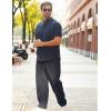 imageCOOFANDY Mens 2 Pieces Cotton Linen Set Casual Short Sleeve Henley Shirts Beach Yoga Pants Summer OutfitsNavy Blue
