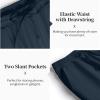 imageCOOFANDY Mens 2 Pieces Cotton Linen Set Casual Short Sleeve Henley Shirts Beach Yoga Pants Summer OutfitsNavy Blue