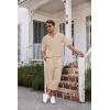 imageCOOFANDY Mens 2 Pieces Linen Set Henley Shirt Short Sleeve and Harem Capri Pants Wide Leg Baggy Beach Yoga Trousers Outfits02light Khaki