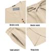 imageCOOFANDY Mens 2 Pieces Linen Set Henley Shirt Short Sleeve and Harem Capri Pants Wide Leg Baggy Beach Yoga Trousers Outfits02light Khaki